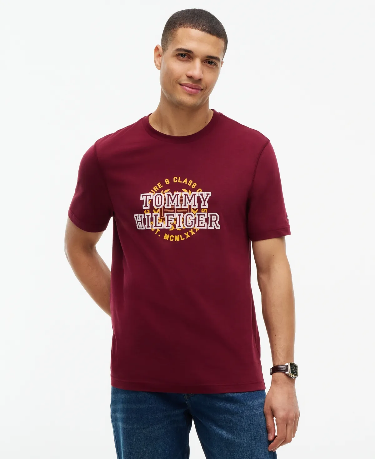 Graphic Varsity Roundel Crewneck T-Shirt by Tommy Hilfiger