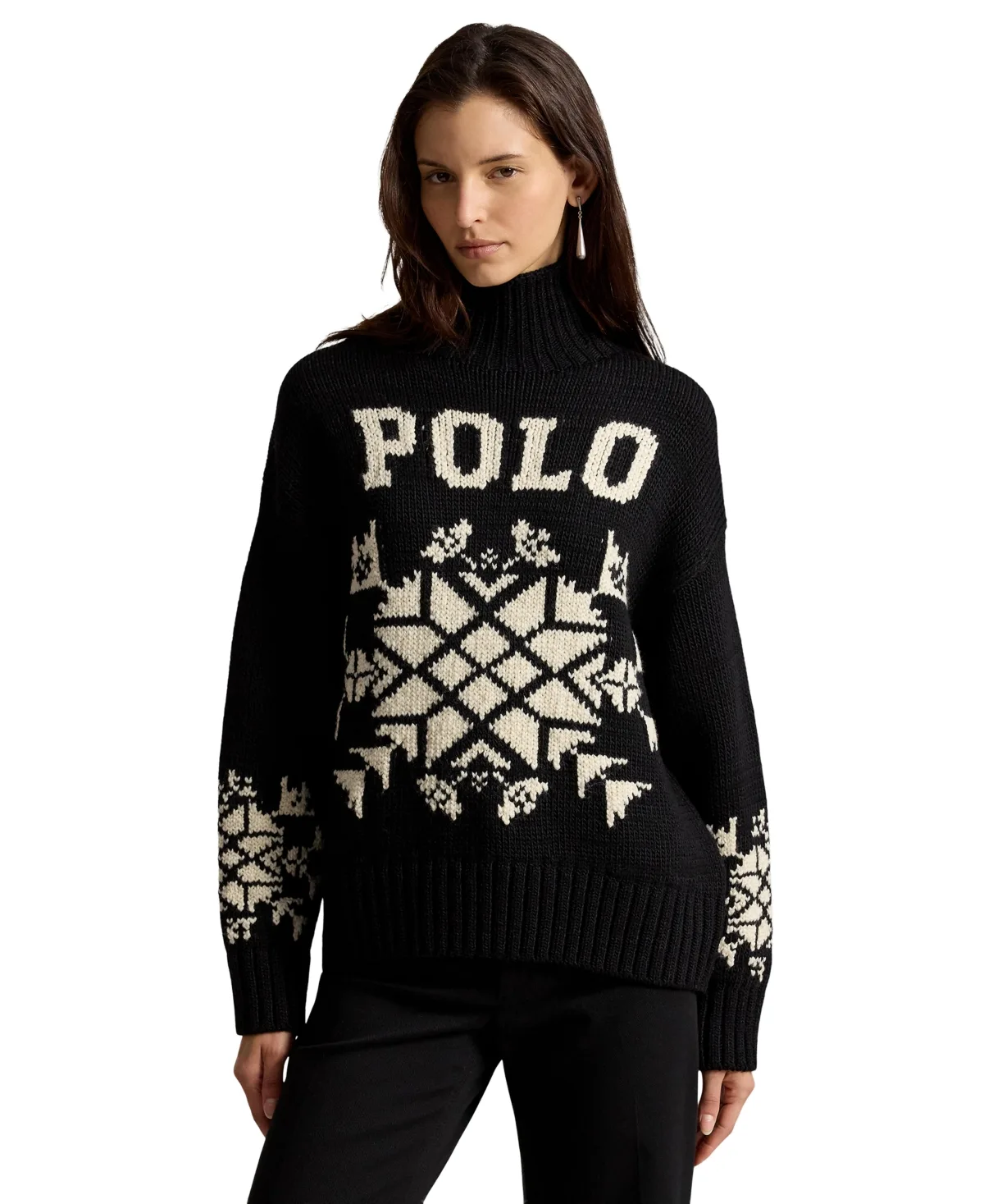 Intarsia-Knit Snowflake Wool-Blend Turtleneck Sweater by Polo Ralph Lauren