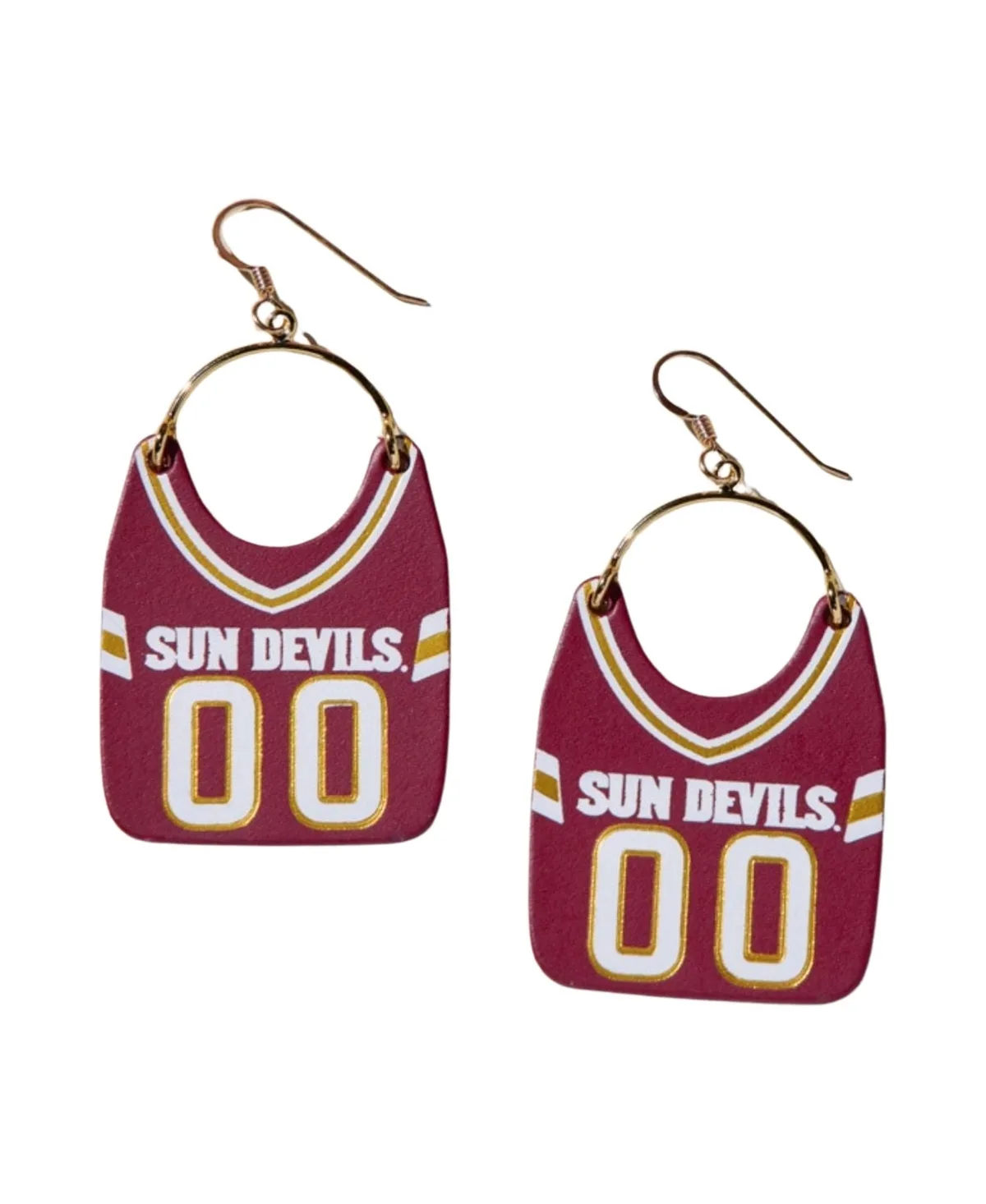 Gold-Tone Arizona State Sun Devils Jersey-Shaped Earrings by Nickel & Suede