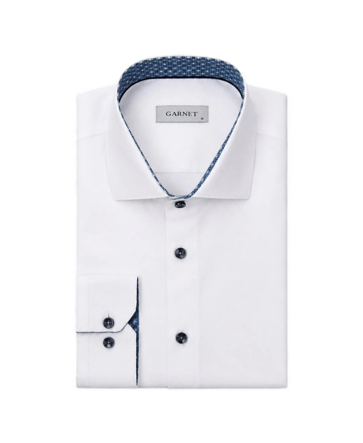 Regular-Fit Spread-Collar Contrast-Trim Dress Shirt by Garnet