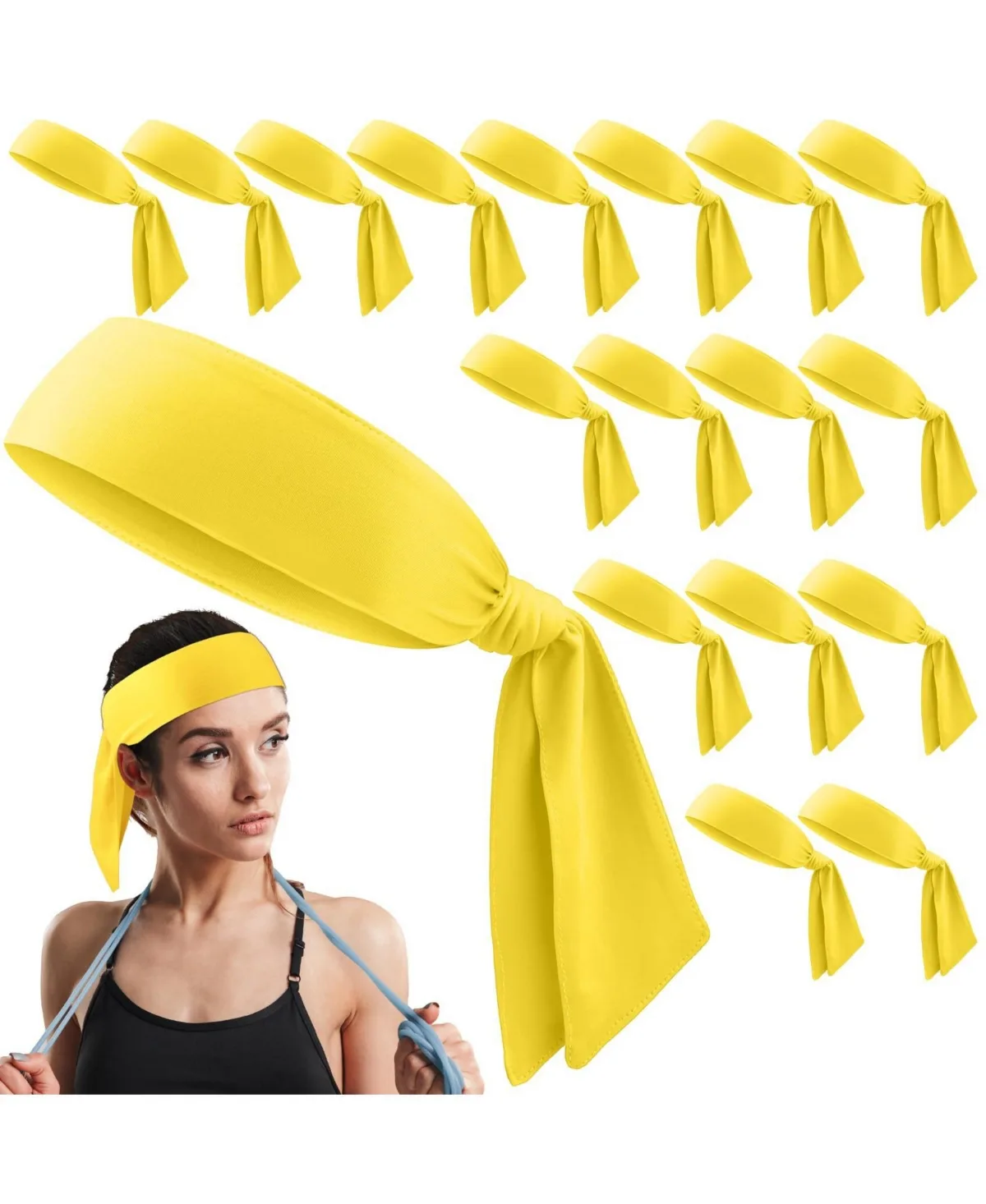 18 Pack Tie Headbands Sports Sweatbands by Sportneer