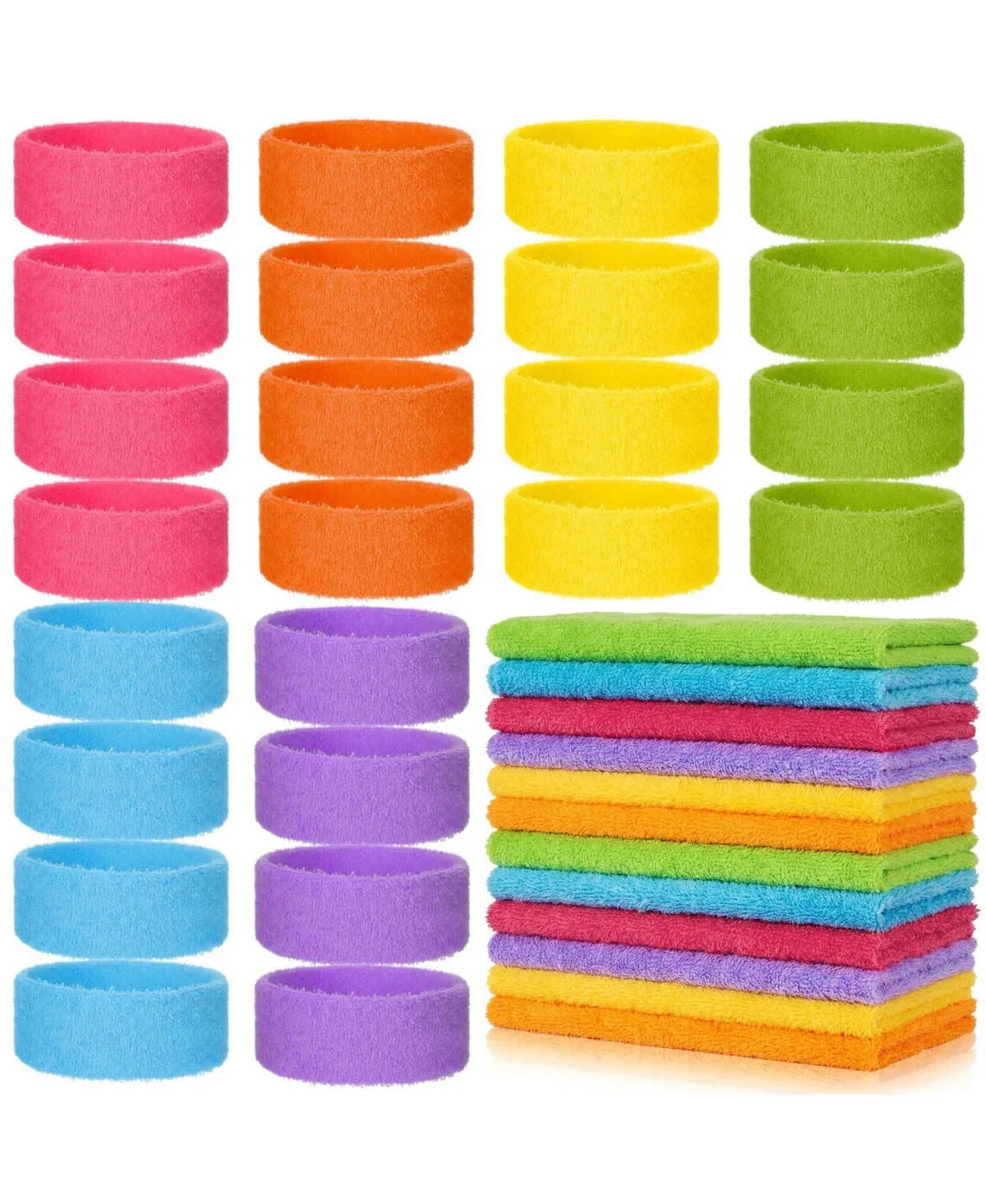 Athletic Terry Cloth Headbands, 24-Piece Set by Furlihong