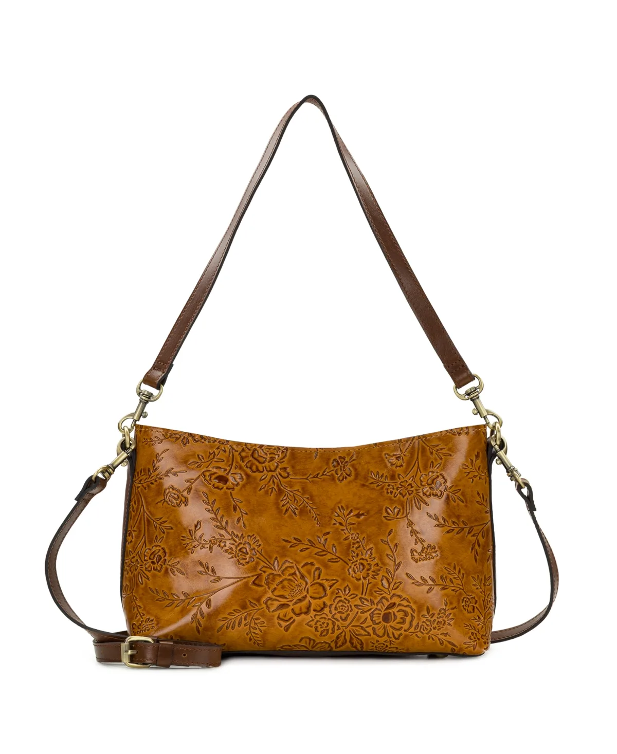 Betta Rose Garden Leather Small Crossbody Handbag