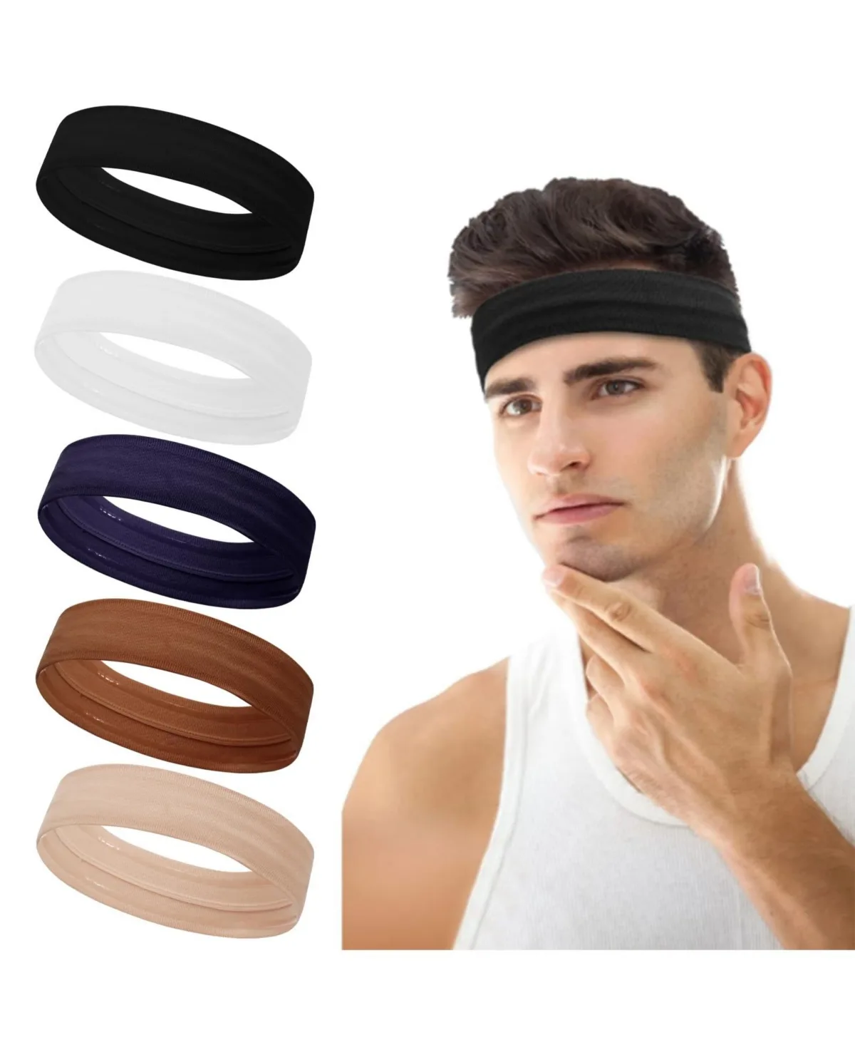 Non-Slip Running Headbands, 5-Piece Set by Peneyon