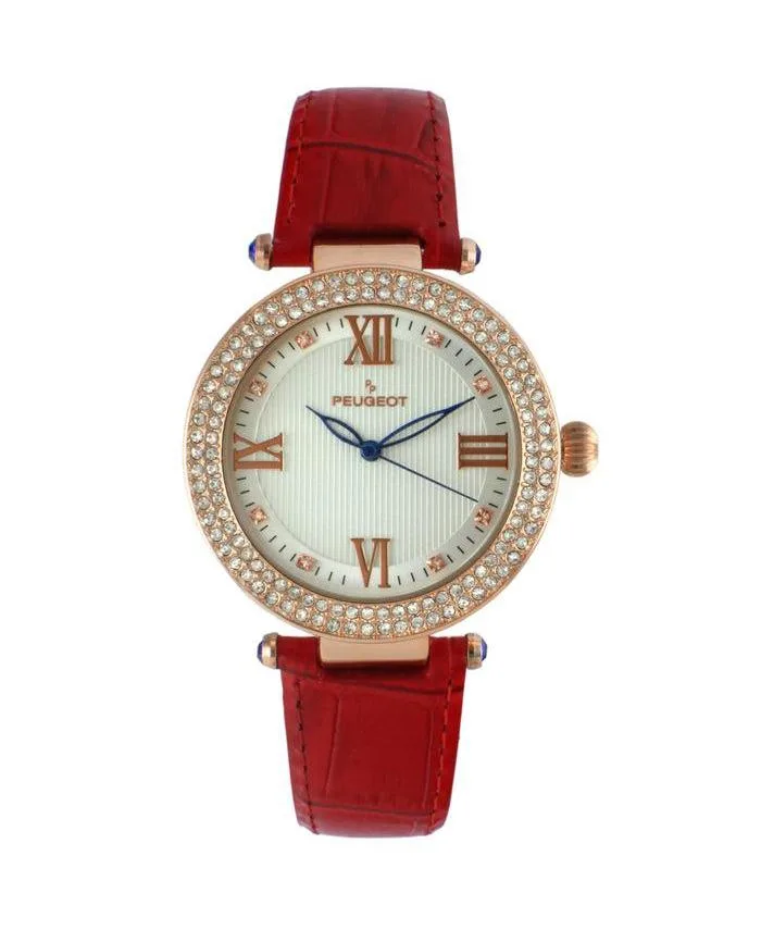 Crystal Leather Strap Watch
