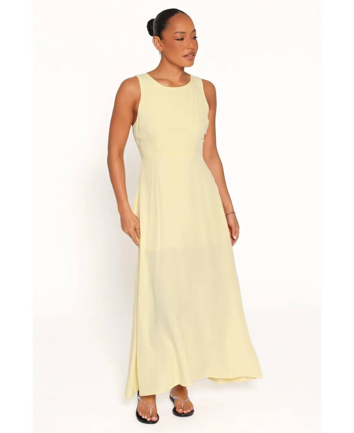 Kerrin Boat Neckline Open Back A-Line Midi Dress by Petal and Pup