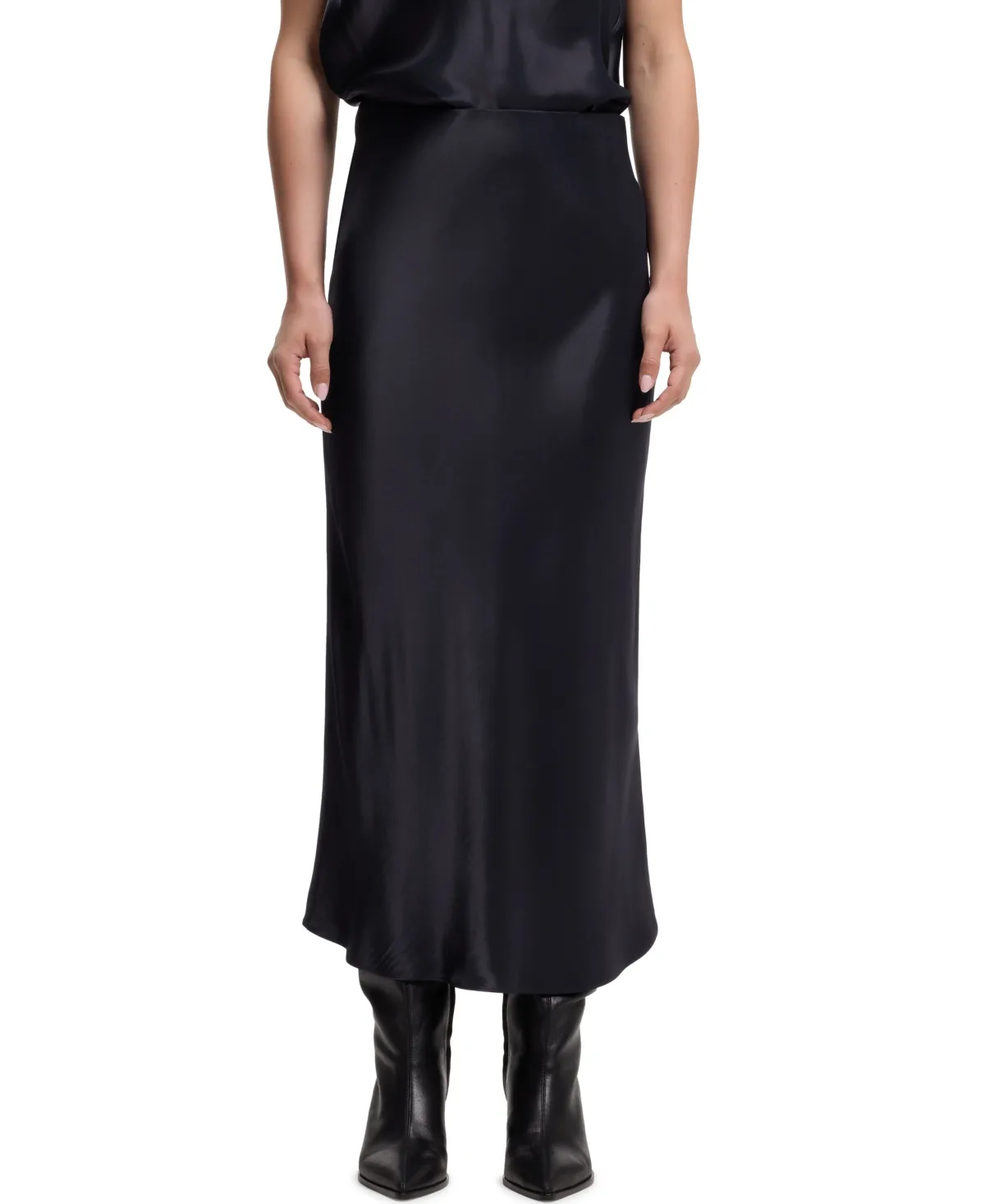 Boss by Hugo Boss Satin A-Line Midi Skirt