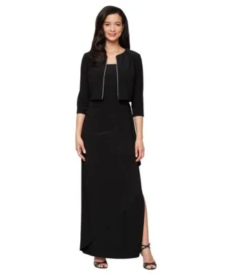 Matte Jersey Long Jacket Dress by Alex Evenings