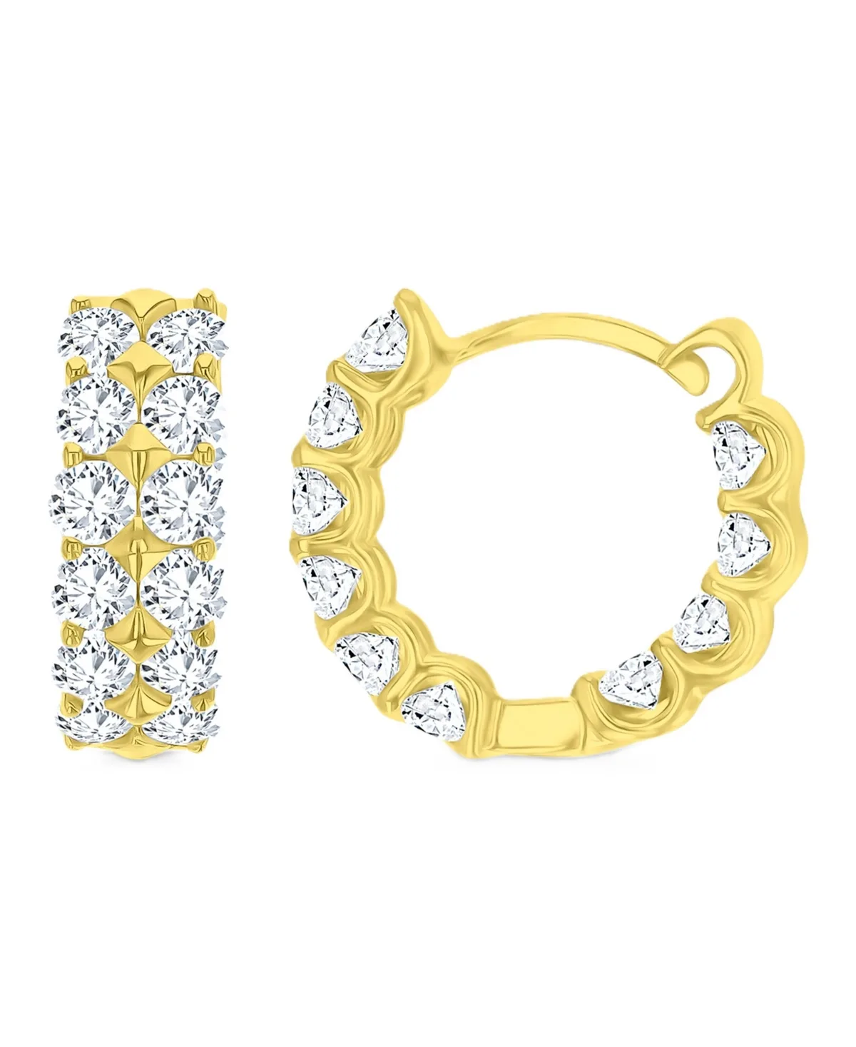 Cubic Zirconia Huggie Hoop Earrings