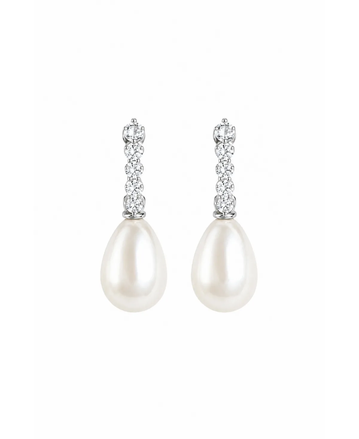Pave Pearl Drop Clip-On Earrings by Ab Ellie