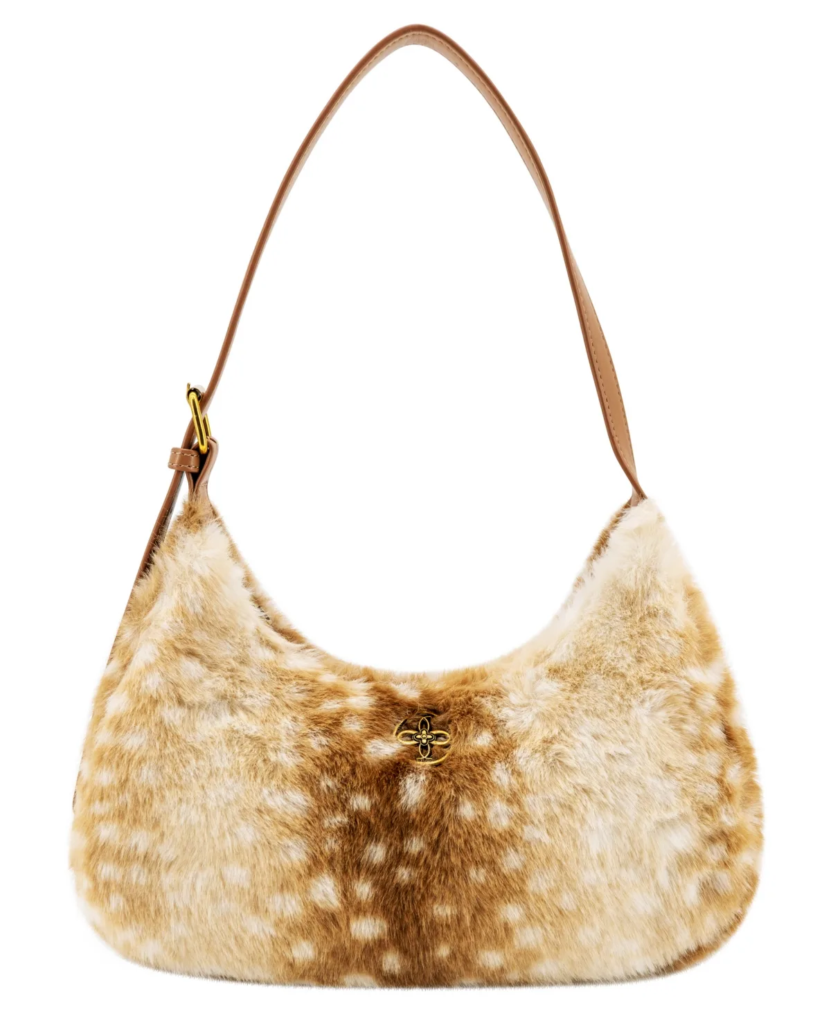 Fawnie Sherpa Animal Print Small Shoulder Handbag by Like Dreams