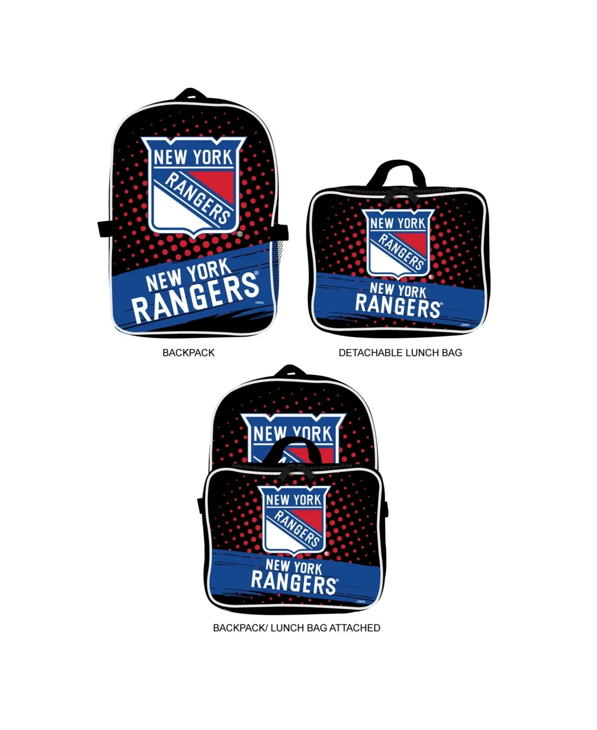 New York Rangers Backpack & Lunch Box 2-Piece Set by Mojo