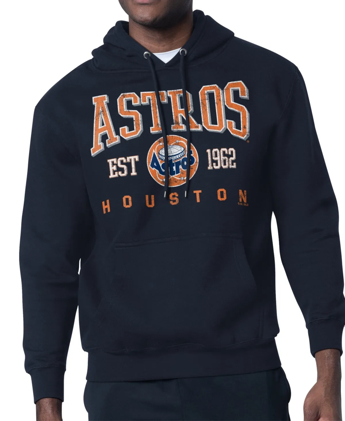 Houston Astros Distressed Fleece Pullover Hoodie by Starter