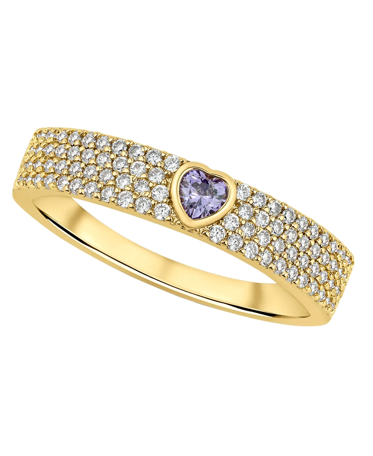 Cubic Zirconia 18K Gold-Plated Heart Ring by And Now This