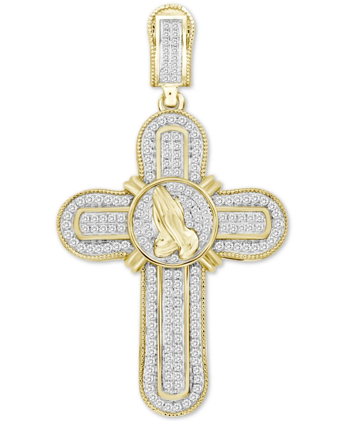 Diamond Praying Hands Cross Pendant (1/2 ct. t.w.) in 10k Gold by Macy's