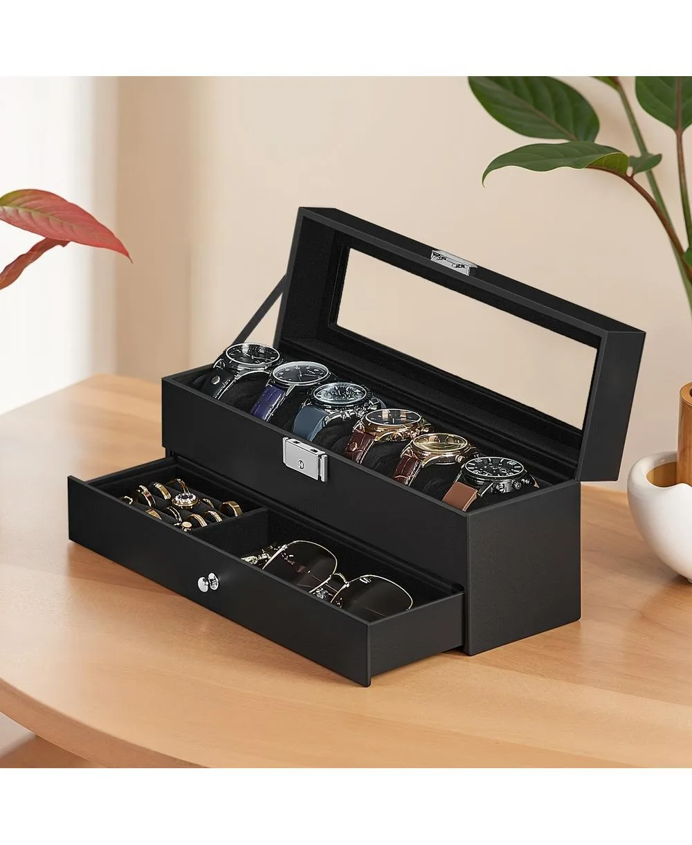 Jewelry Box Flocking Fabric Organizer with Floating Base by Songmicshome