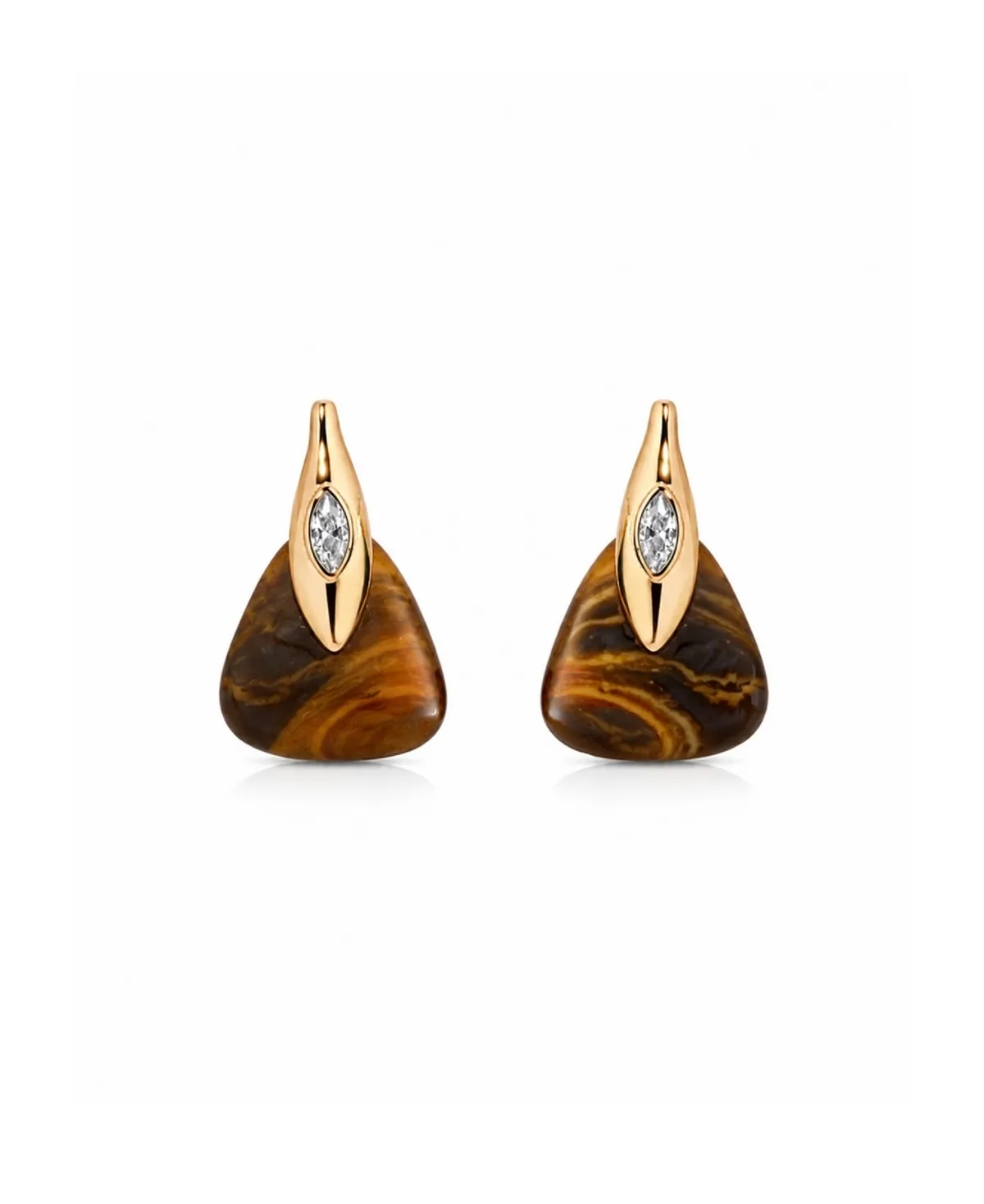 18k Gold-Plated Tigers Eye Solstice Earrings by Ettika