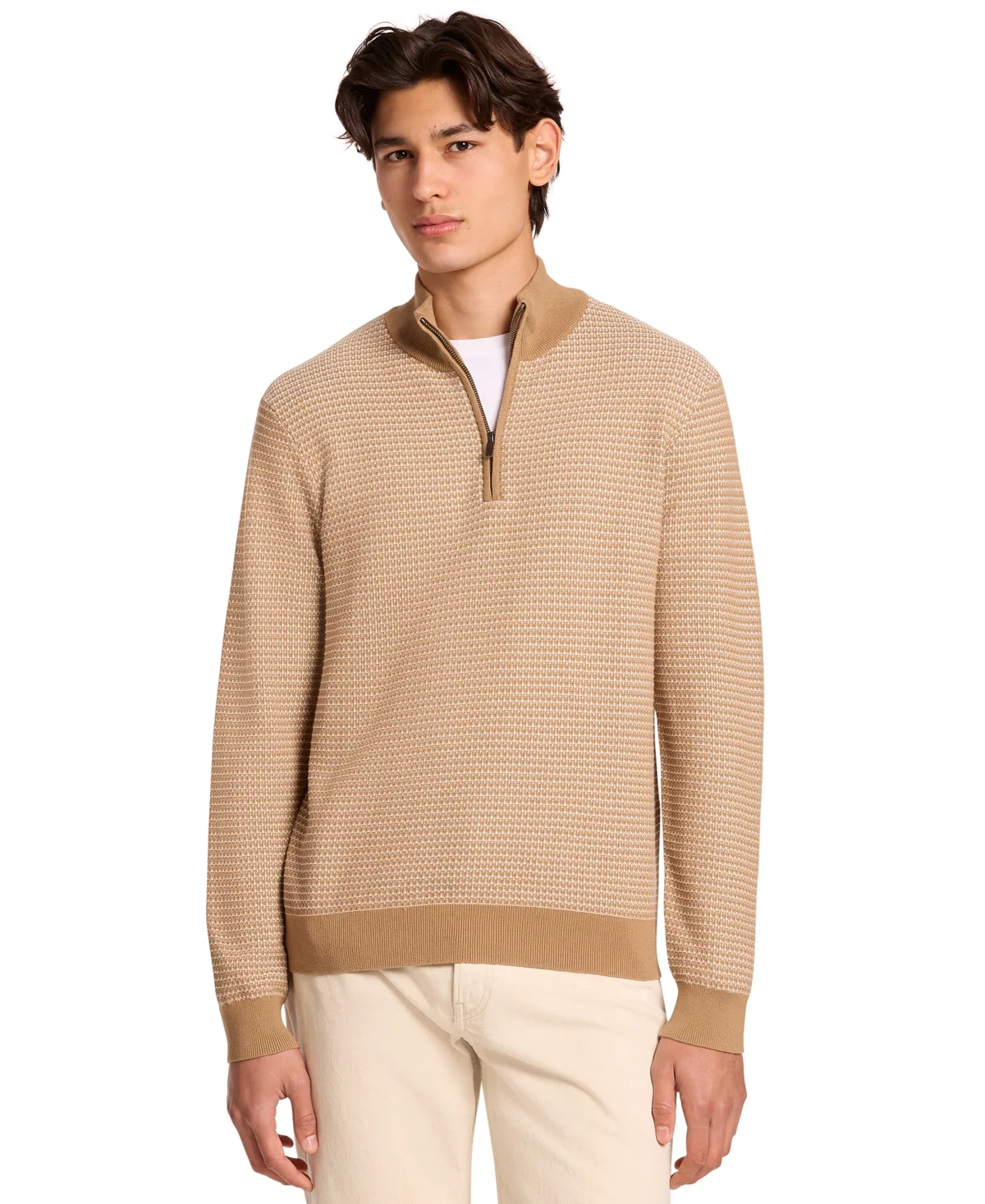 Quarter-Zip Waffle-Knit Sweater by MICHAEL Michael Kors