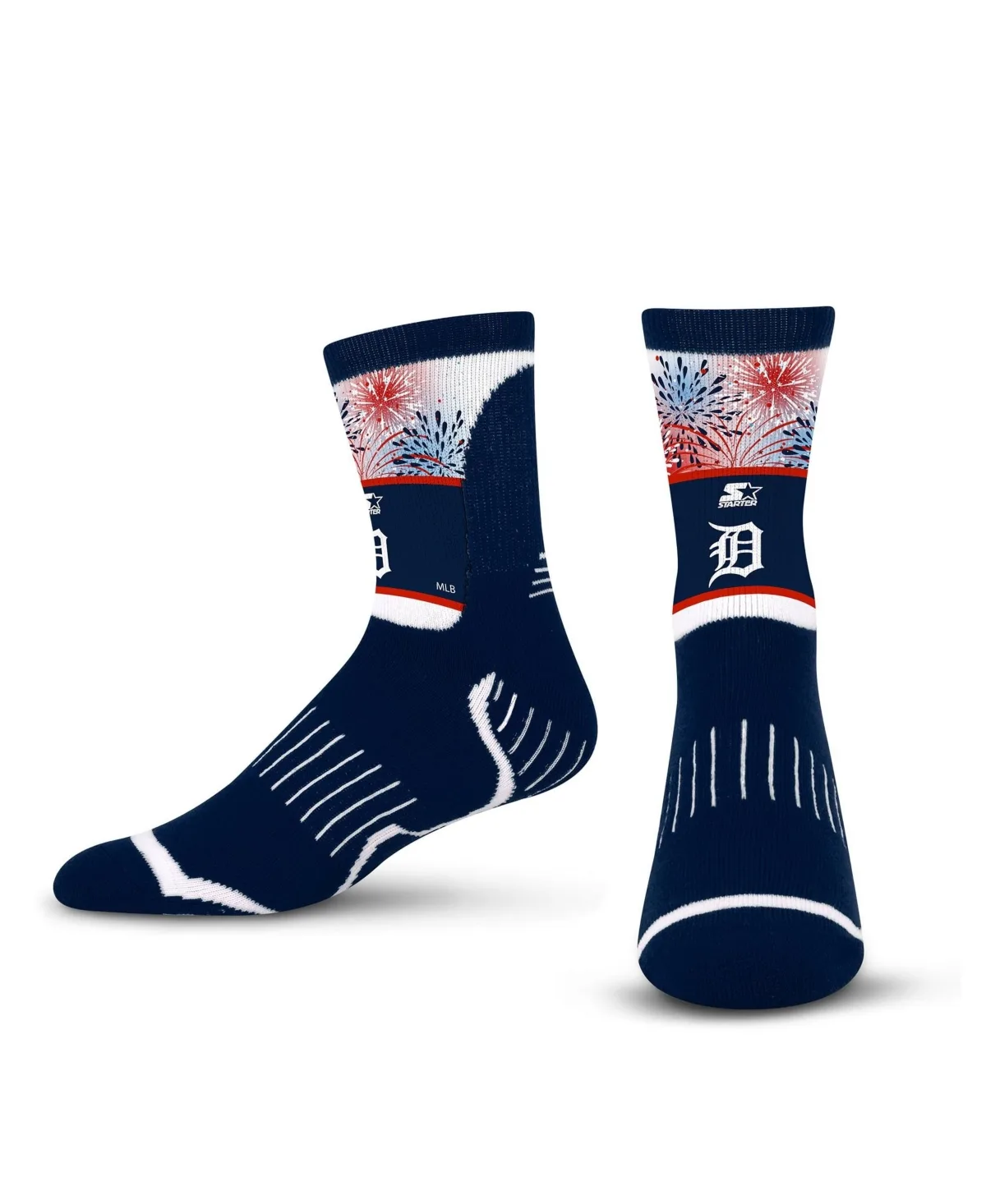 Detroit Tigers Americana Fireworks Quarter-Length Crew Socks by Starter