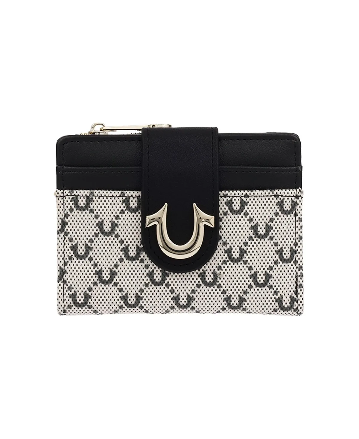 Signature Horseshoe Tab Monogram Print Bifold Wallet by True Religion