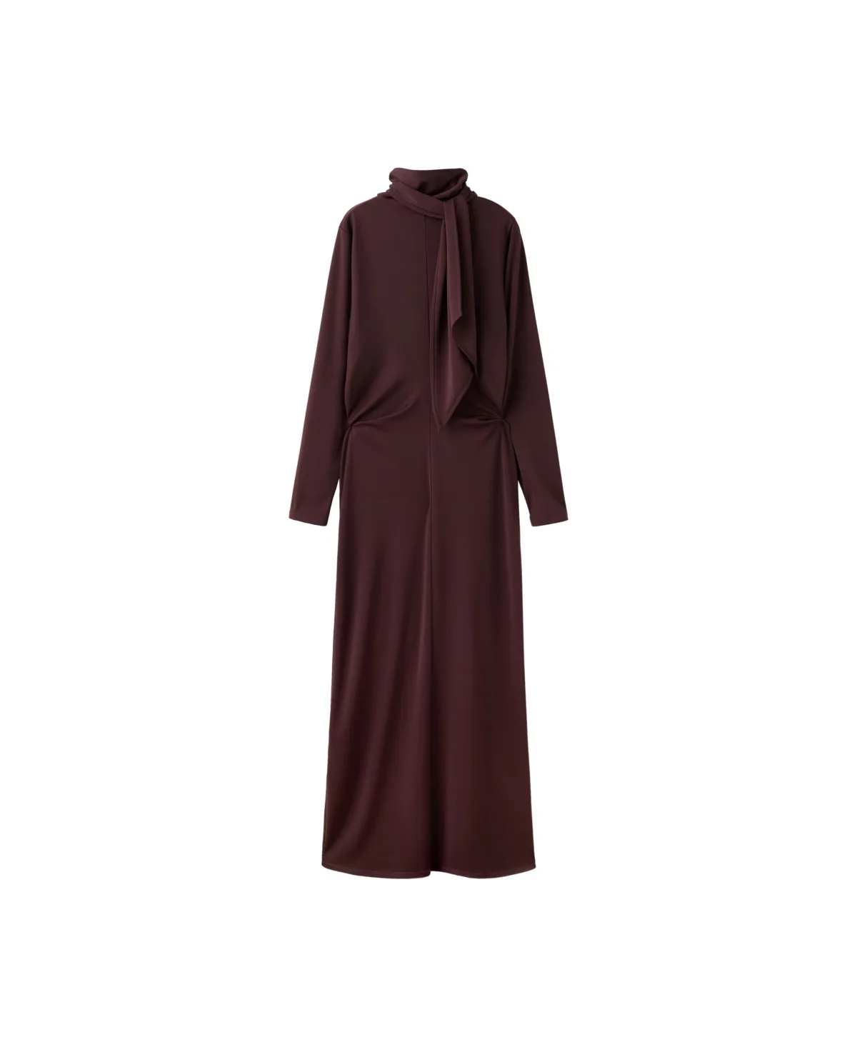 Wraparound Lapel Collar Long-Sleeve Wrap Dress by Mango