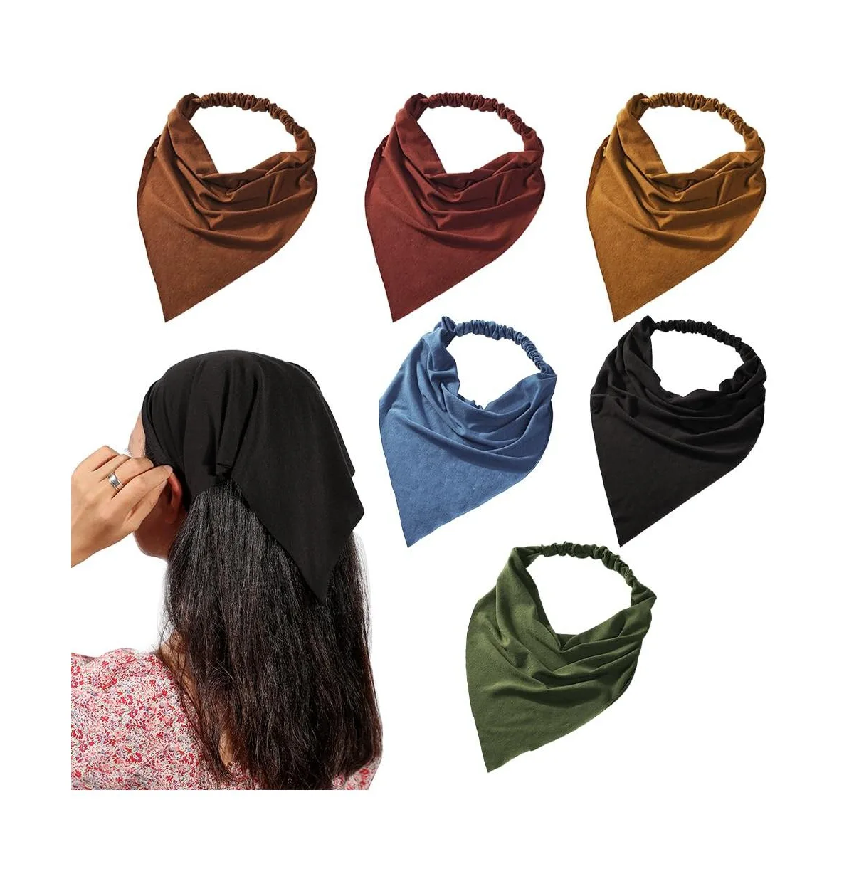 Boho Pre Tied Elastic Hair Scarf Headband Kerchief by Peneyon