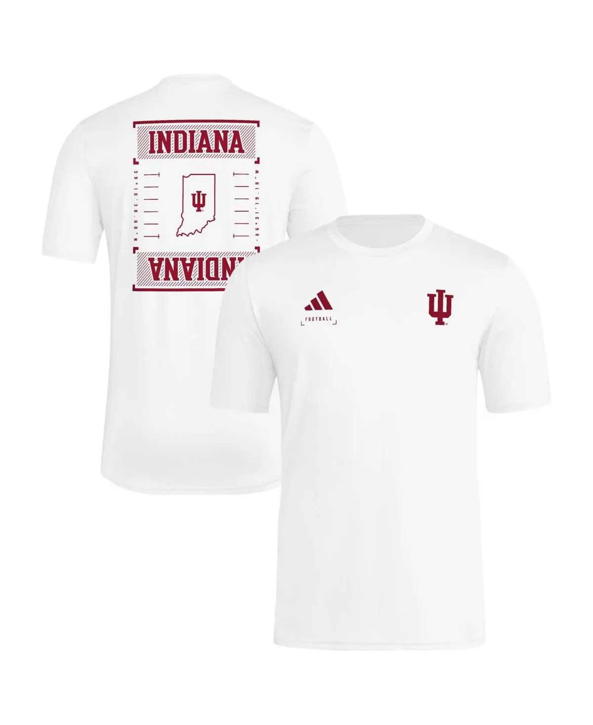 Indiana Hoosiers Locker Football Icon Pre-Game Screen-Print Tagless T-Shirt by adidas