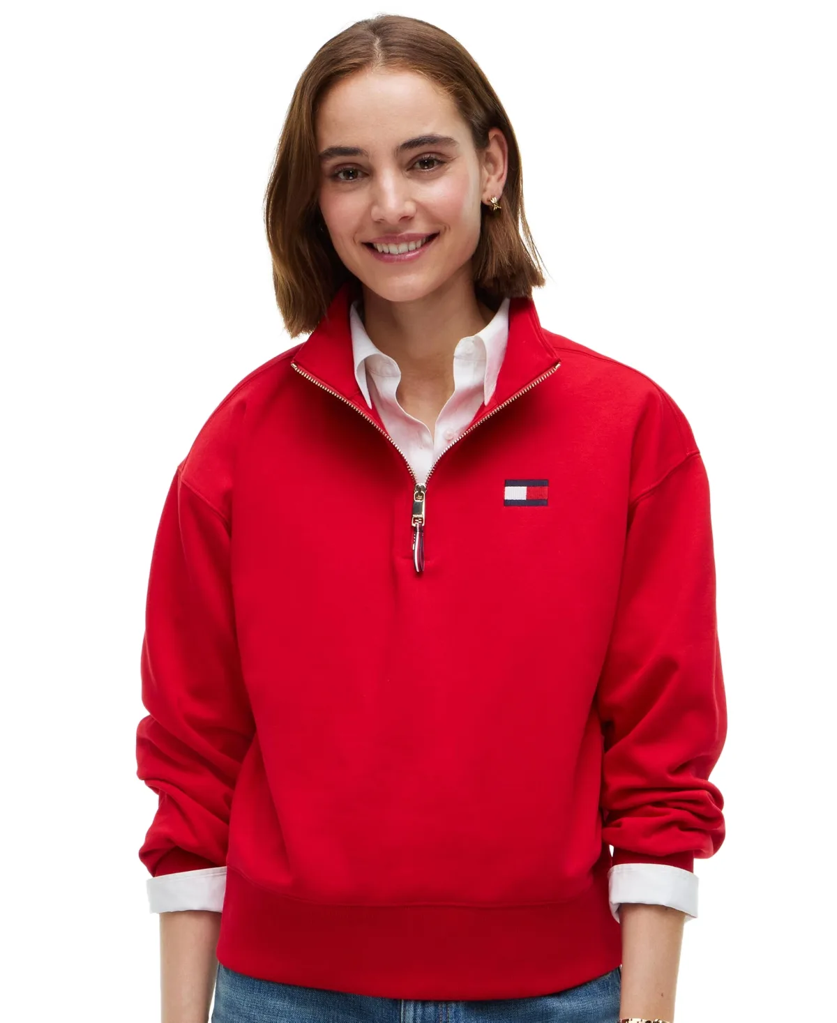 Half-Zip Mock Neck Sweatshirt