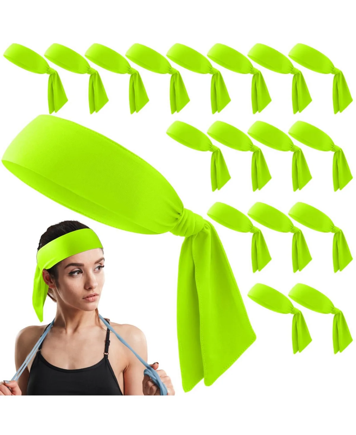 18 Pack Tie Headbands Sports Sweatbands by Sportneer