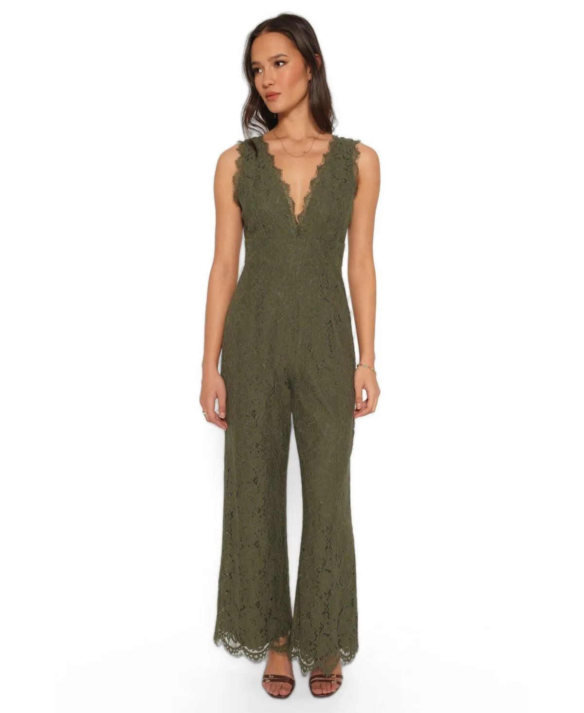 Eloise Floral-Print Lace V-Neck Jumpsuit by Petal and Pup
