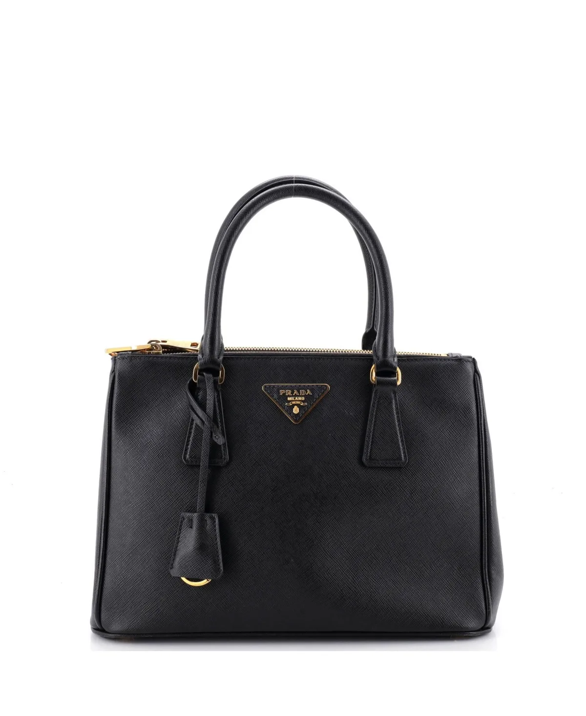 Pre-Owned Prada Small Galleria Double Zip Tote Saffiano Leather
