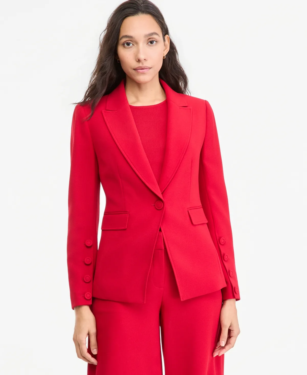 Single-Button Peak-Lapel Blazer by Tahari