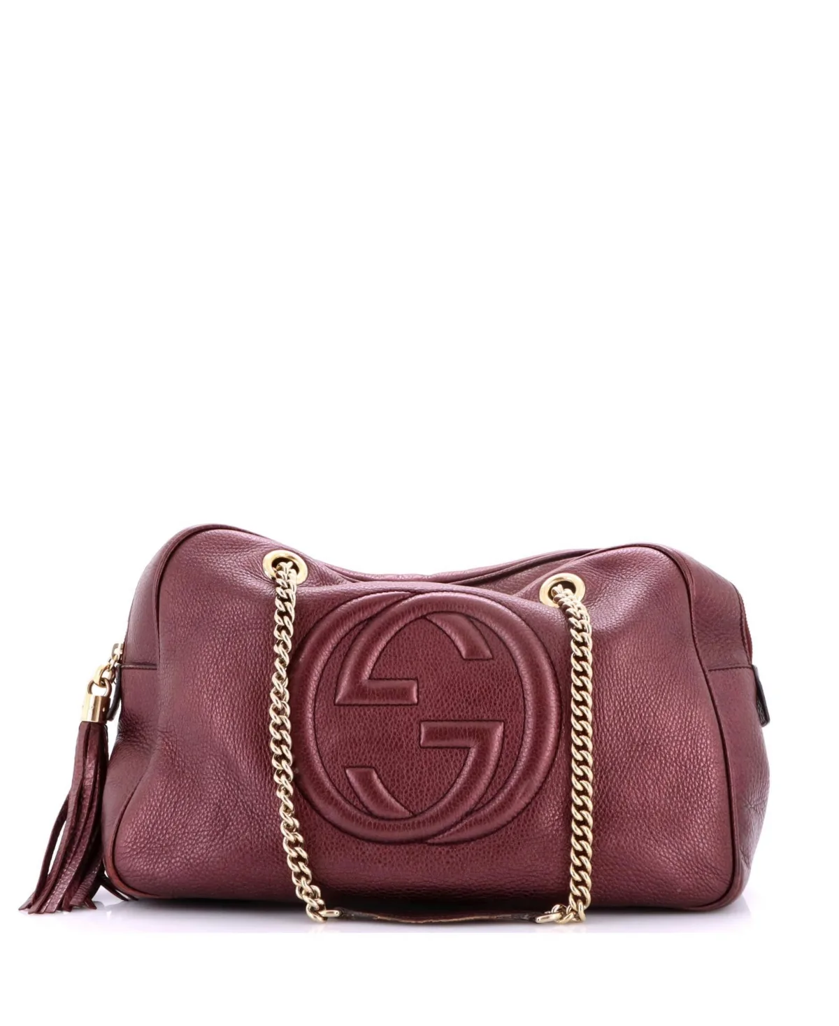 Pre-Owned Gucci Medium Soho Chain Zip Shoulder Bag Leather by Gucci