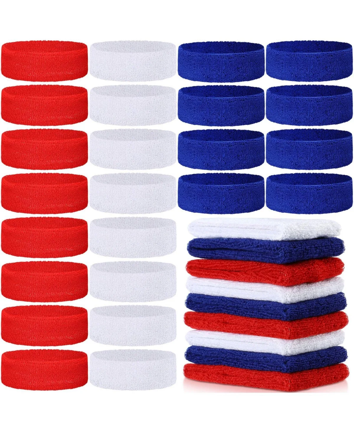 Athletic Terry Cloth Headbands, 24-Piece Set by Furlihong