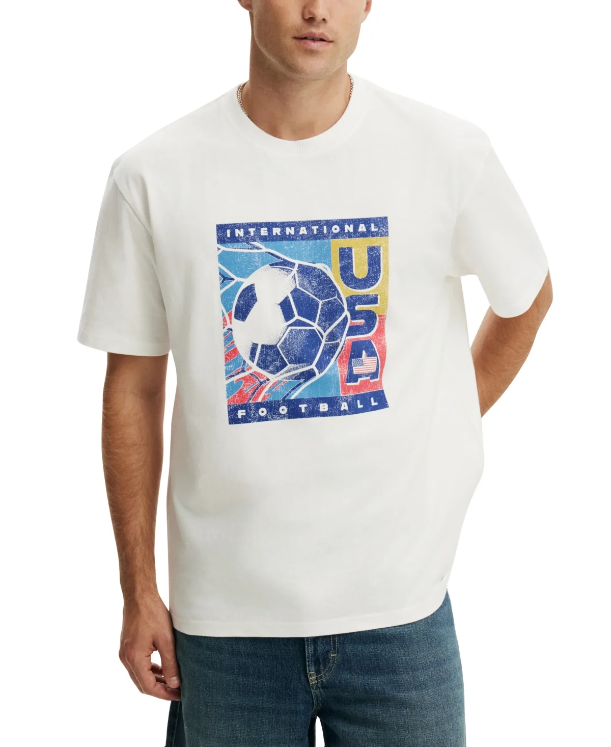 Everyday Relaxed-Fit Crew Neck Graphic T-Shirt by Cotton on