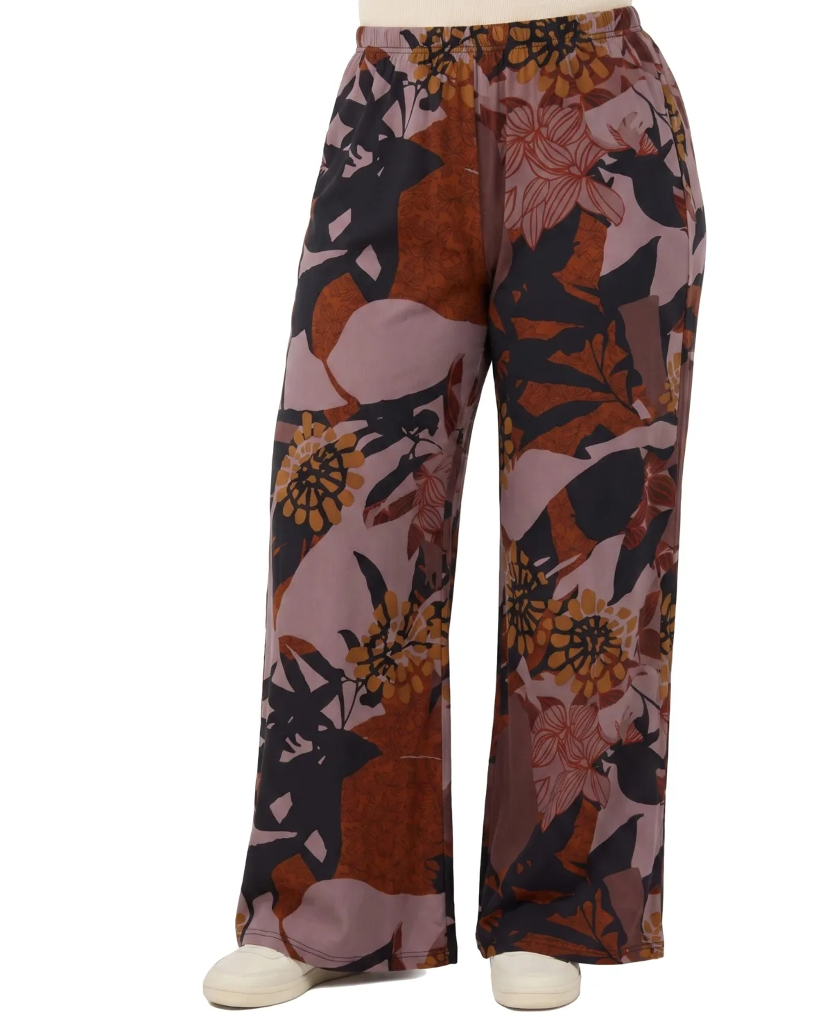 Comfy Fit Wide-Leg Mid-Rise Pants by 24seven Comfort Apparel