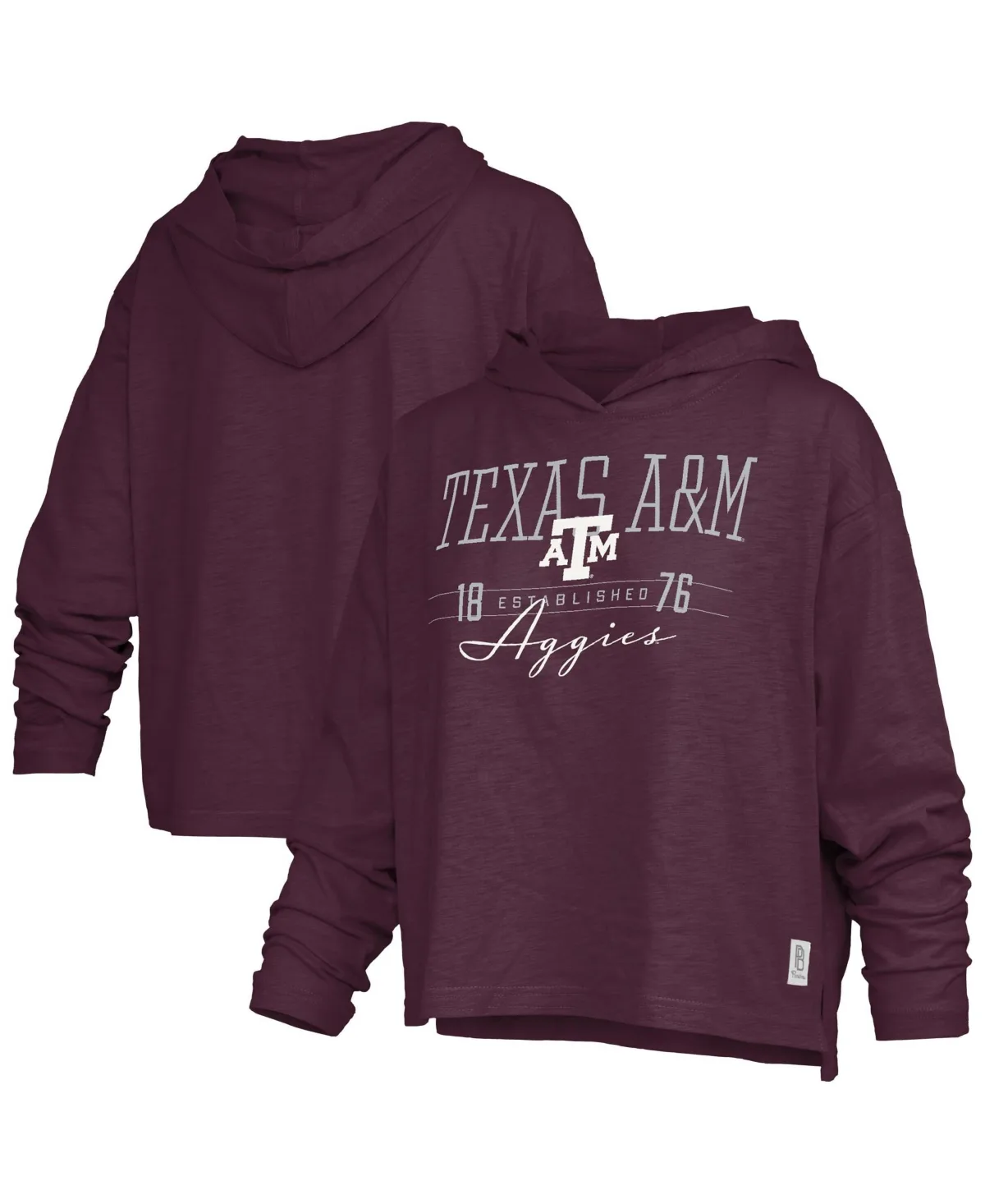 Texas A&M Aggies Castillo Slub Waist Length Long-Sleeve Hoodie by Pressbox