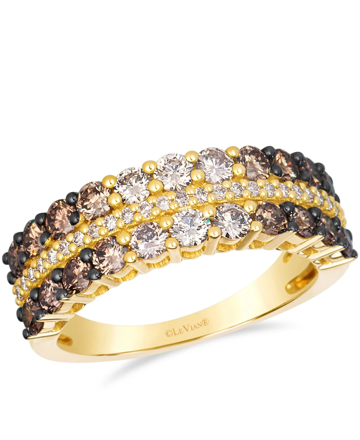 Chocolate Ombre Diamond Ring (1.62 ct. t.w.) in 14k Yellow Gold