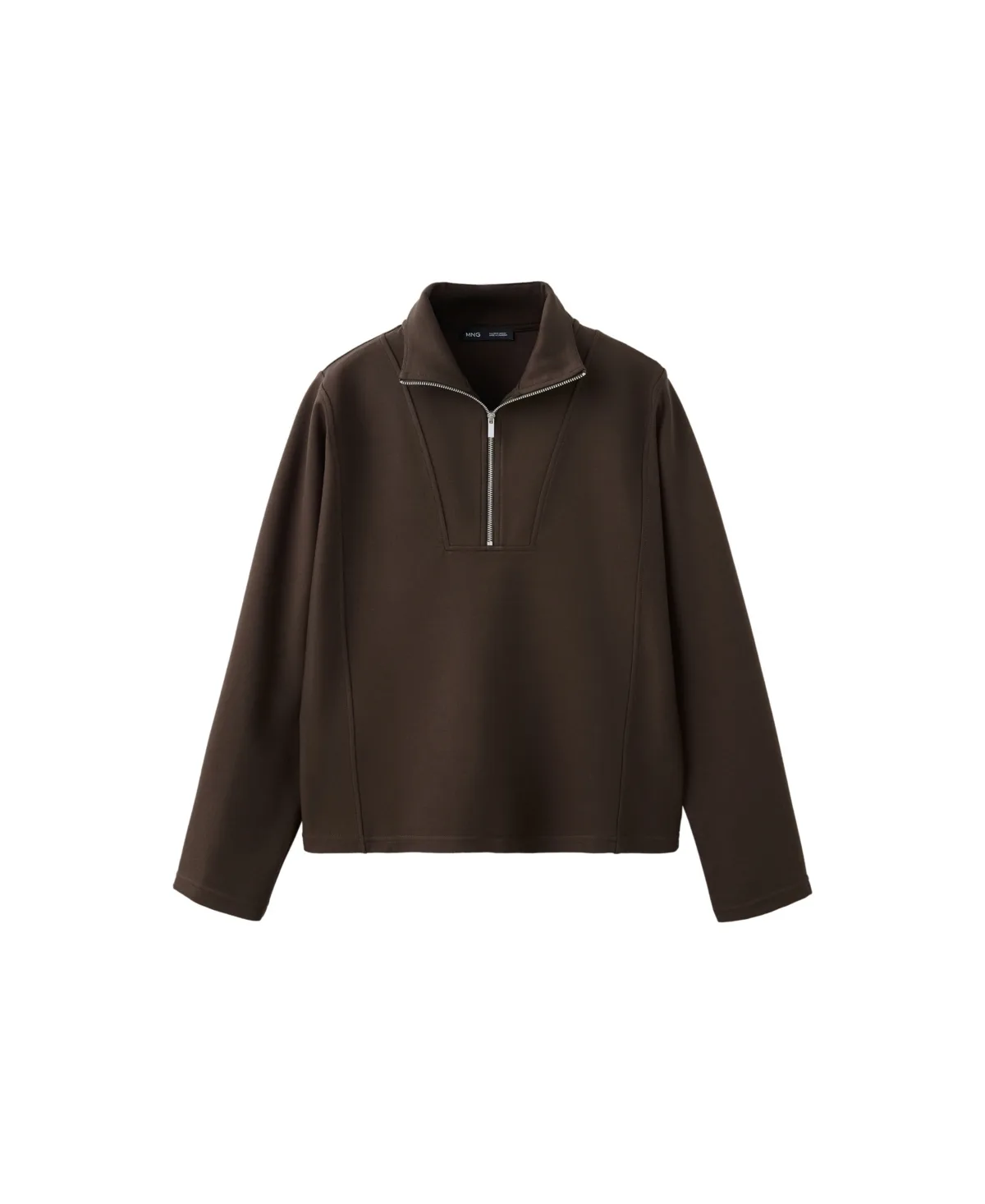 Turtleneck Zip Viscose-Blend Sweatshirt by Mango