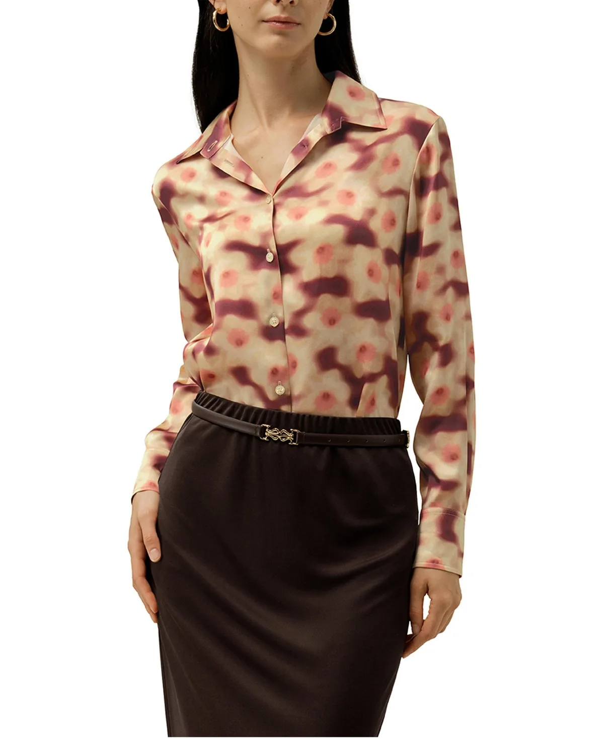 Daffodil Print Silk Blouse by Lilysilk