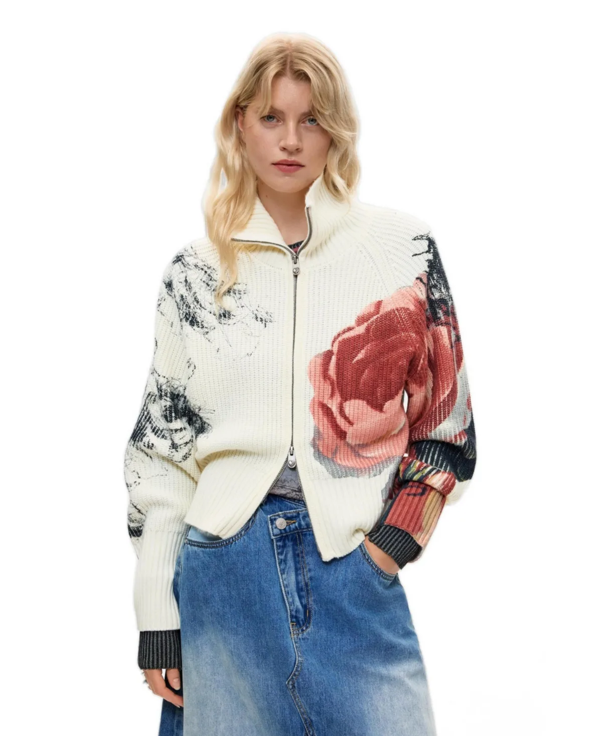 Printed Zip Jacket by Desigual