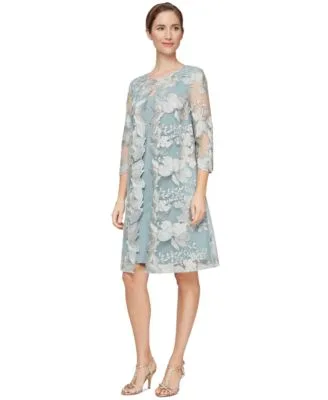 Embroidered Jacket Dress by Alex Evenings