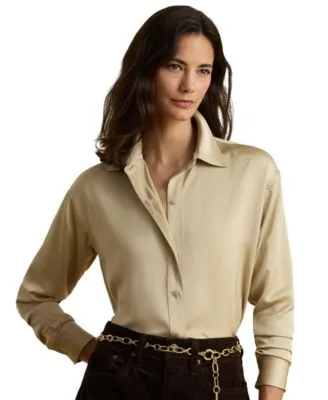 Lauren Ralph Lauren Relaxed Fit Satin Charmeuse Shirt by Ralph Lauren