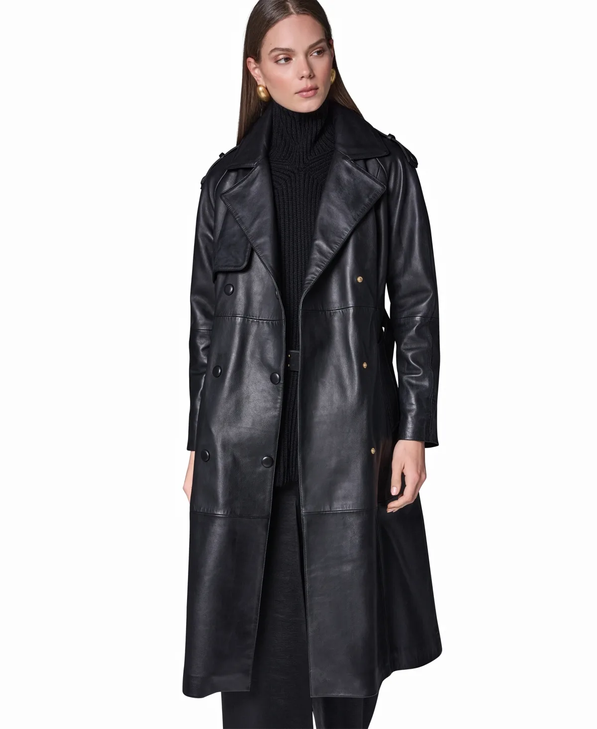 Double Breasted Belted Trench Coat