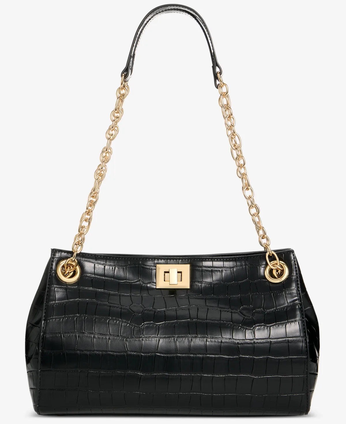 Harperr Croco-Embossed Faux Leather Shoulder Bag