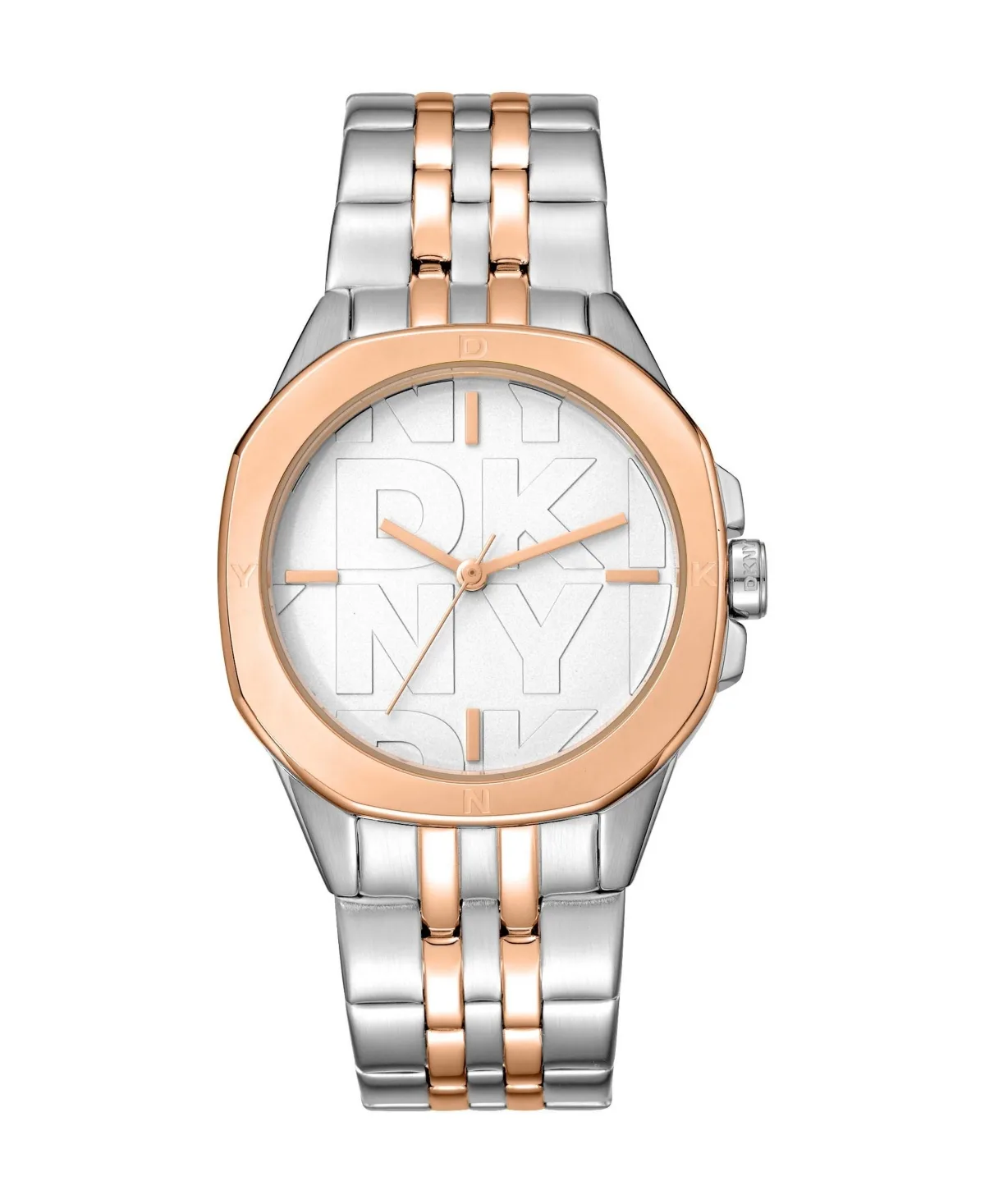 Quartz Logo Two-Tone Stainless Steel Bracelet Watch, 34 mm by DKNY
