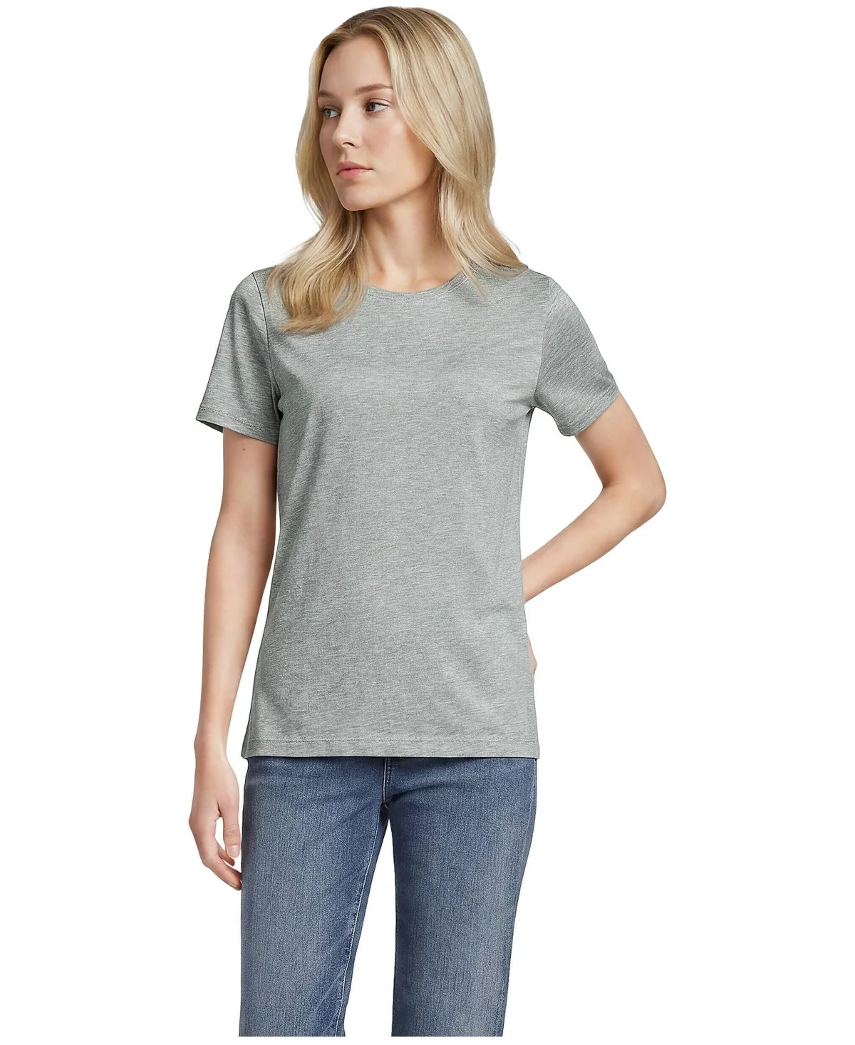 Relaxed Supima Cotton Crew Neck T-Shirt by Lands' End