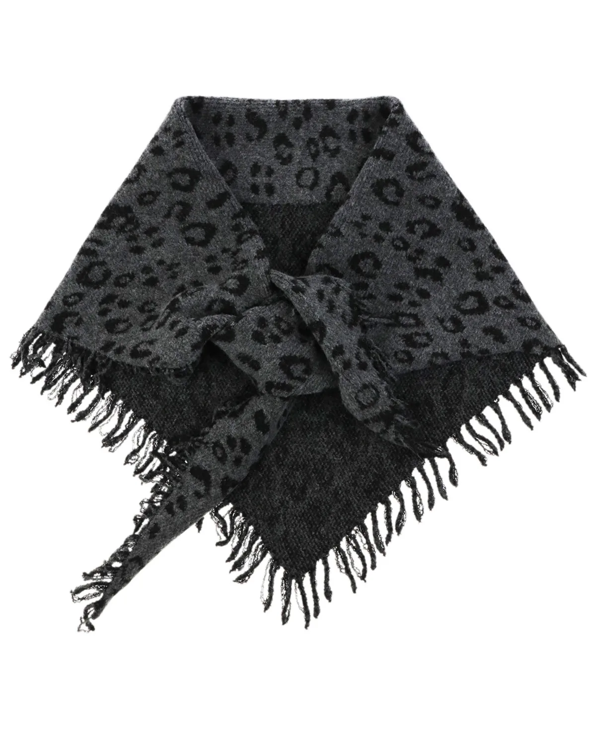 Leopard Print Jacquard Knit Oversized Triangle Scarf by Rebecca Minkoff