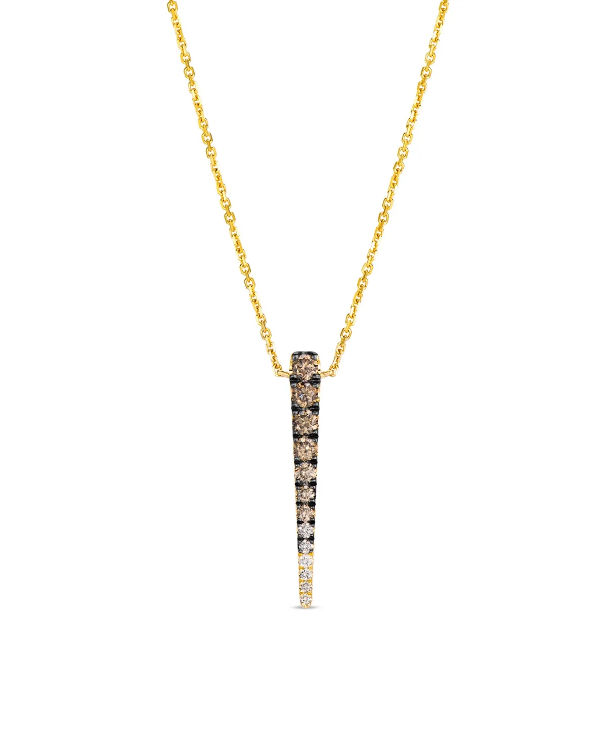 Chocolate Diamond Pendant Necklace (1/2 ct. t.w.) in 14K Honey Gold