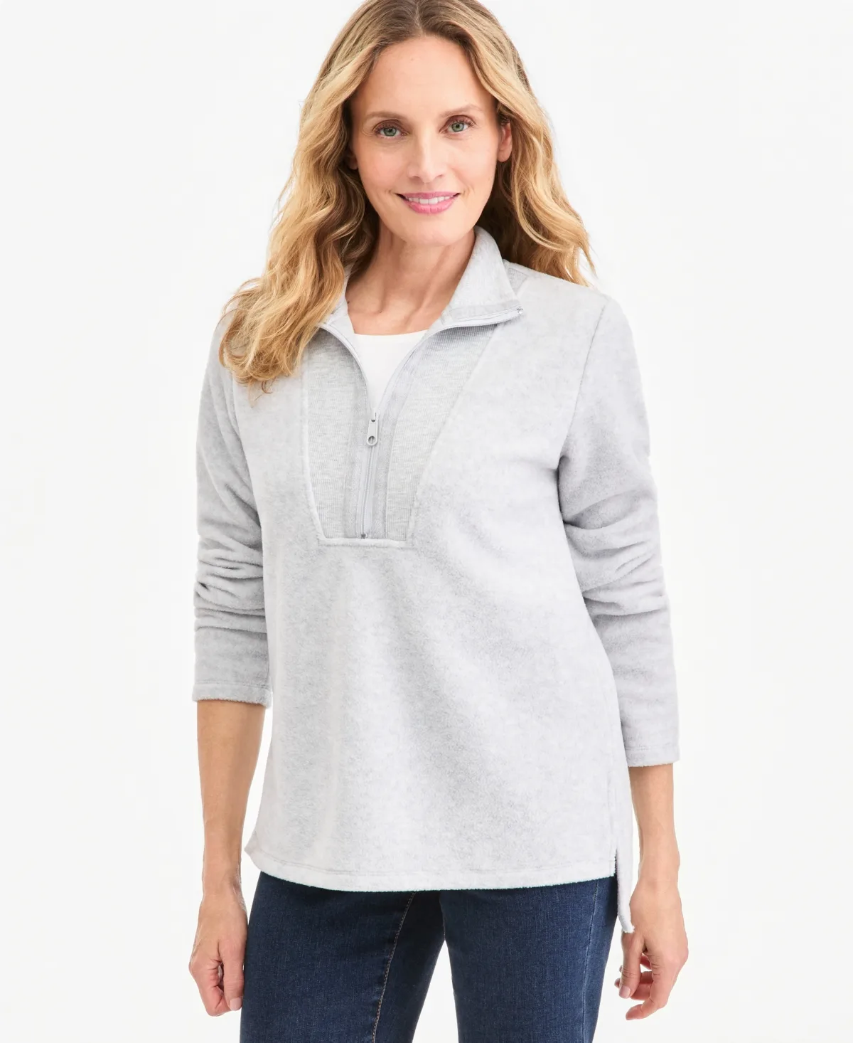 Polar Fleece Quarter-Zip Pullover Sweatshirt by Style & Co